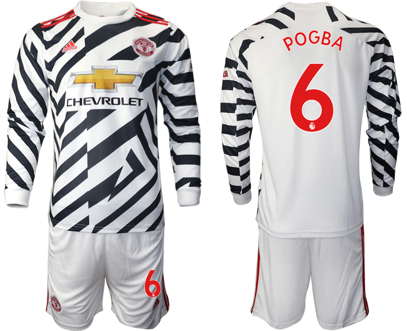 2021 Men Manchester united away long sleeve #6 soccer jerseys->customized soccer jersey->Custom Jersey